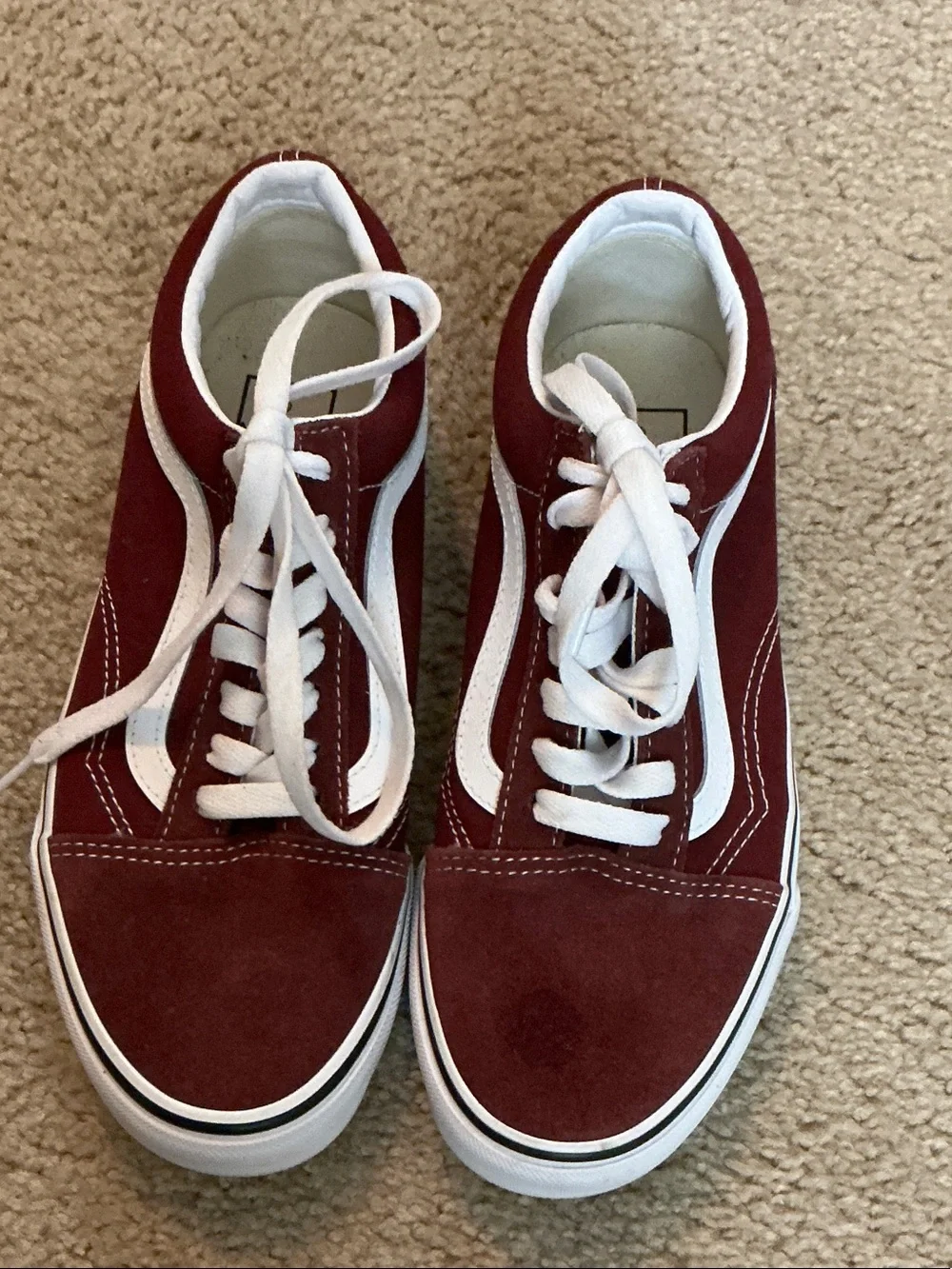 Vans Men's Sneakers Maroon and Cream